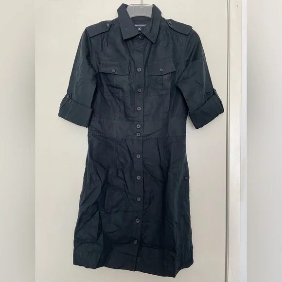 EUC Banana Republic Black Utility Shirt Dress! Sz 6 EUC Banana Republic Black Utility Shirt Dress! Sz 6